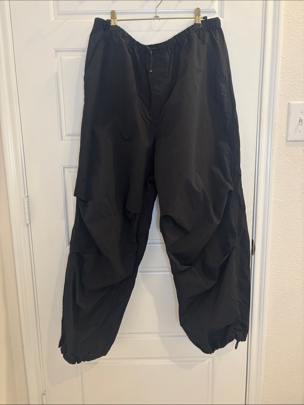 Vans Black Nylon Parachute Cargo Pants Baggy Utility Streetwear XL